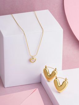 Palmonas - Women Chic Heart Charm Jewellery Set