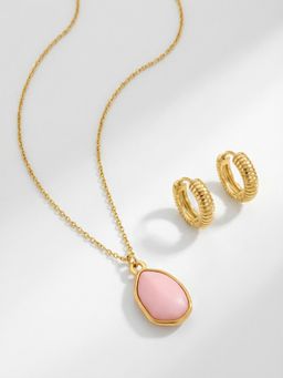 Palmonas - Women Blush Pink Loop Jewellery Set