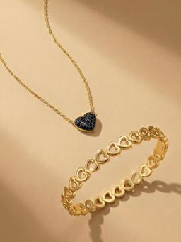 Palmonas - Women Black Hearts In Harmony Jewellery Set