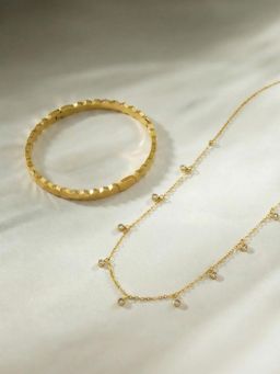 Palmonas - Women White Polished Palette Jewellery Set