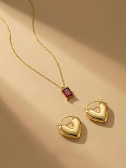Palmonas - Women Red Crimson Heart Jewellery Set