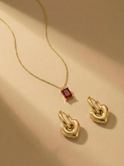 Palmonas - Women Red Heart and Hues Jewellery Set
