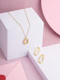 Palmonas - Women Gold Molten Muse Jewellery Set