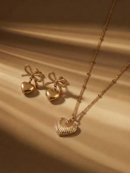 Palmonas - Women Puffy Bow Heart Elegance Jewellery Set