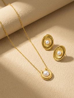 Palmonas - Women Lustre Pearl Accent Jewellery Set
