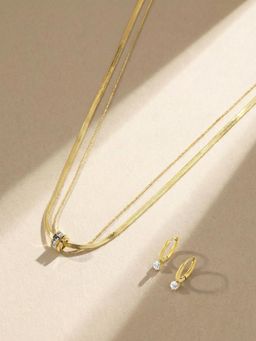 Palmonas - Women Linear Glow Stone Studded Jewellery Set
