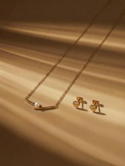 Palmonas - Women Signature Heart Pearl Jewellery Set