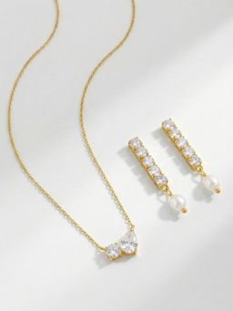 Palmonas - Women Pearl and Prism Jewellery Set