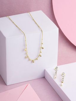 Palmonas - Women Crystal Clear Pearl Jewellery Set