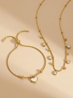 Palmonas - Women White Heart In Motion Jewellery Set