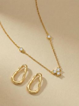 Palmonas - Women White Crystal Arc Jewellery Set