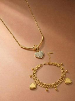 Palmonas - Women Floating Heart Jewellery Set