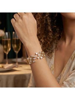 Nuyug - Women American Diamond Front Openable Cocktail Bracelet