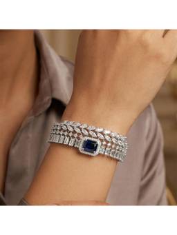 Nuyug - Women Blue American Diamond Sapphire Bracelet