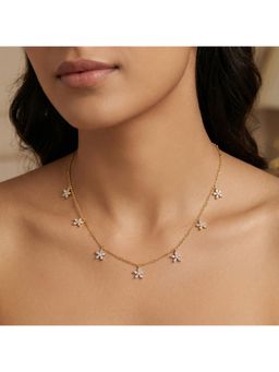Nuyug - Women Golden Minimal American Diamond Star Necklace