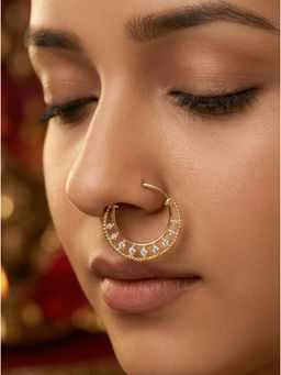 Nuyug - Women Nira American Diamond Gold Nose Ring
