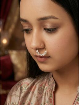 Nuyug - Women Tara American Diamond Gold Nose Ring