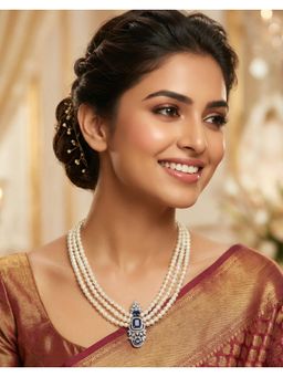 Nuyug - Women Queen Royal Blue Pearl Heritage Necklace