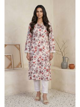 Aurelia - Women Off-White Floral Printed Straight Kurta