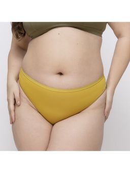 MIEZ - Mustard Soft Mid Rise Mesh Bikini Panty