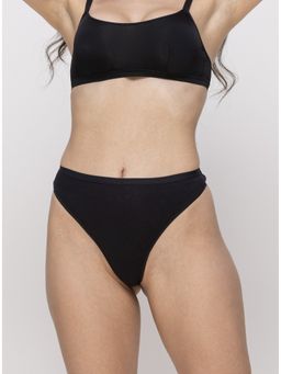 MIEZ - Black Premium High Cut Thong Panty
