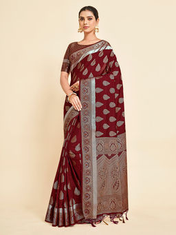 Mimosa - Women'S Kanjivaram Art Silk Saree With Unstiched Blouse