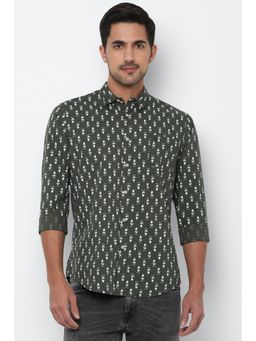 Allen Solly - Olive Printed Shirt For Men