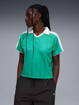 Puma - Green Stripes Relaxed Polo T-Shirt