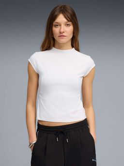 Puma - White Solid Slim T-Shirt