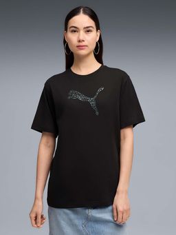 Puma - Black Printed Relaxed T-Shirt