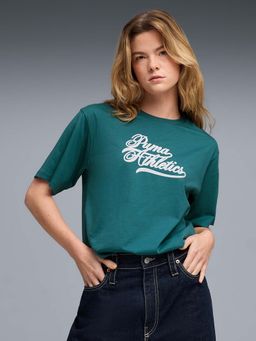 Puma - Green Printed Relaxed T-Shirt
