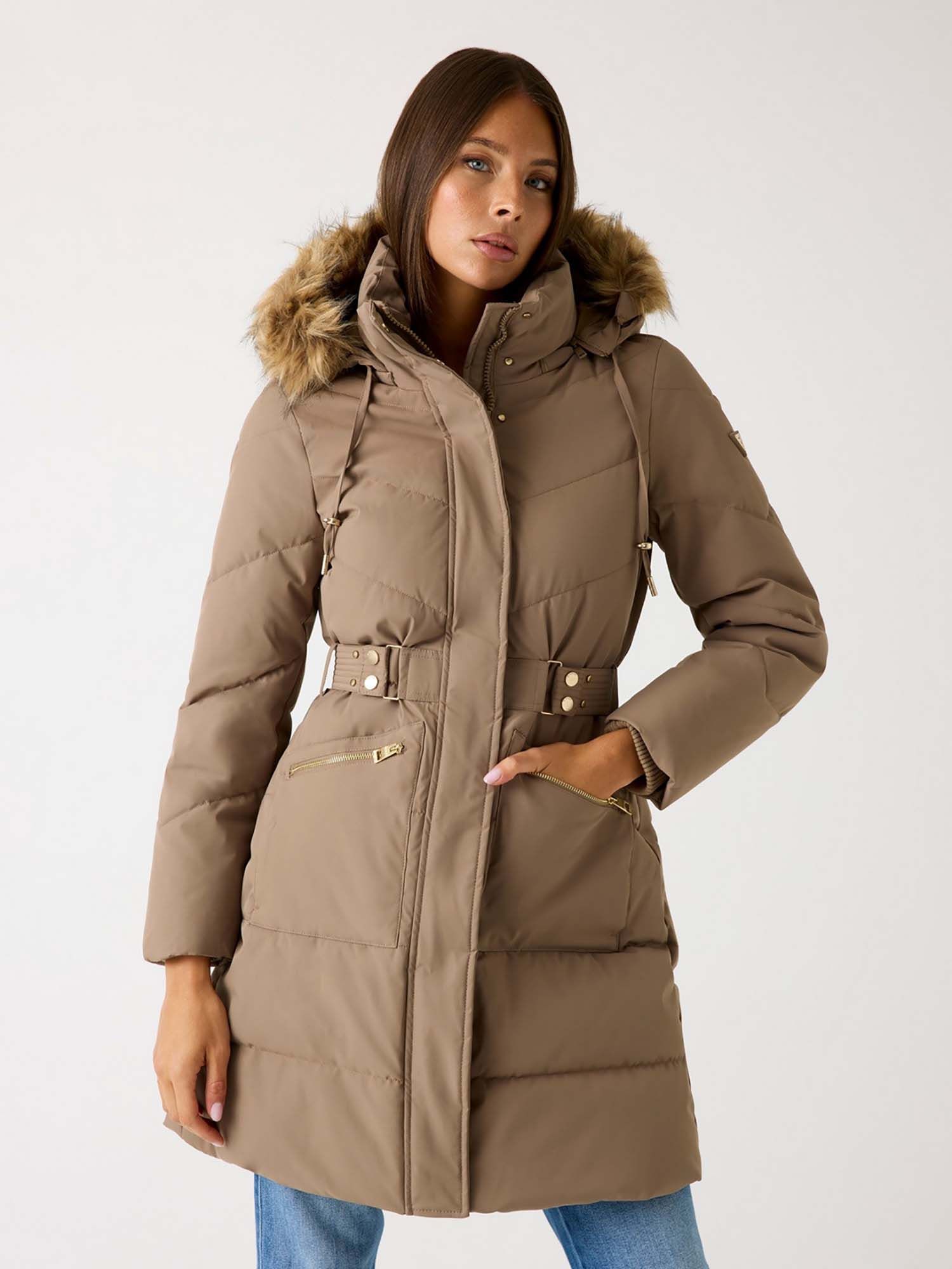 guess Taupe Solid Regular Jacket-picture-40