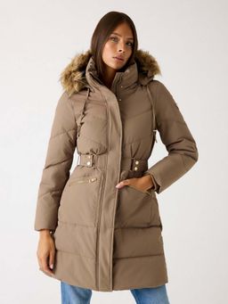 Guess - Taupe Solid Regular Jacket