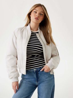 Guess - Off White Printed Regular Jacket