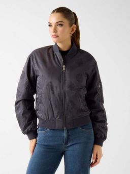 Guess - Charcoal Printed Regular Jacket