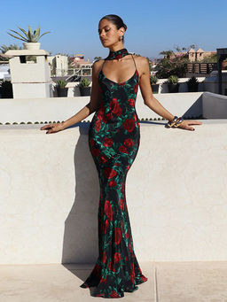 Miakee - Black Gilroy Maxi Dress with Stole (Set of 2)