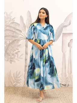 Polago Clothing - Abstract Textured Nursing Maxi Dress