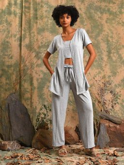 PINACOLADA - Women Grey Stylish Casual Co-Ord (Set of 3)