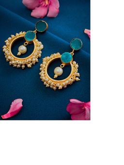 Sohi - Blue Stones Pearl Earring