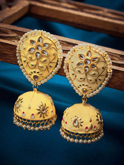Sohi - Yellow Meenakari Drop Earring