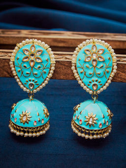 Sohi - Blue Meenakari Drop Earring