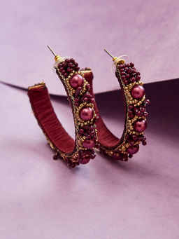 Sohi - Purple Beads Elegant Hoops