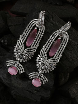Sohi - American Diamond Silver Plated Earring