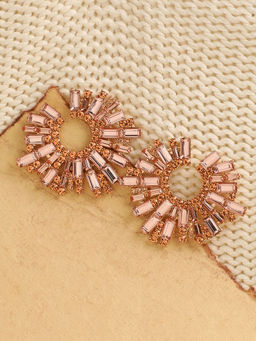 Sohi - Rose Gold Stones Stud Earring
