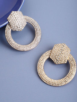 Sohi - Designer Rhinestones Drop Earrings