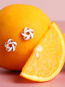 Sohi - Gold Plated White Stud Earrings