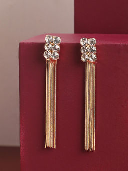 Sohi - Gold Plated Long Dangle Earrings