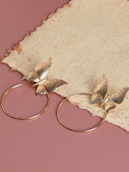 Sohi - Gold Plated Contemporary Drop Earrings