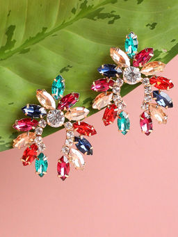 Sohi - Multi-Color Stones Stud Earrings