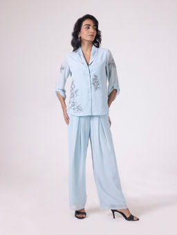 SHAYE - Embroidered Sky Blue Co-Ord Set